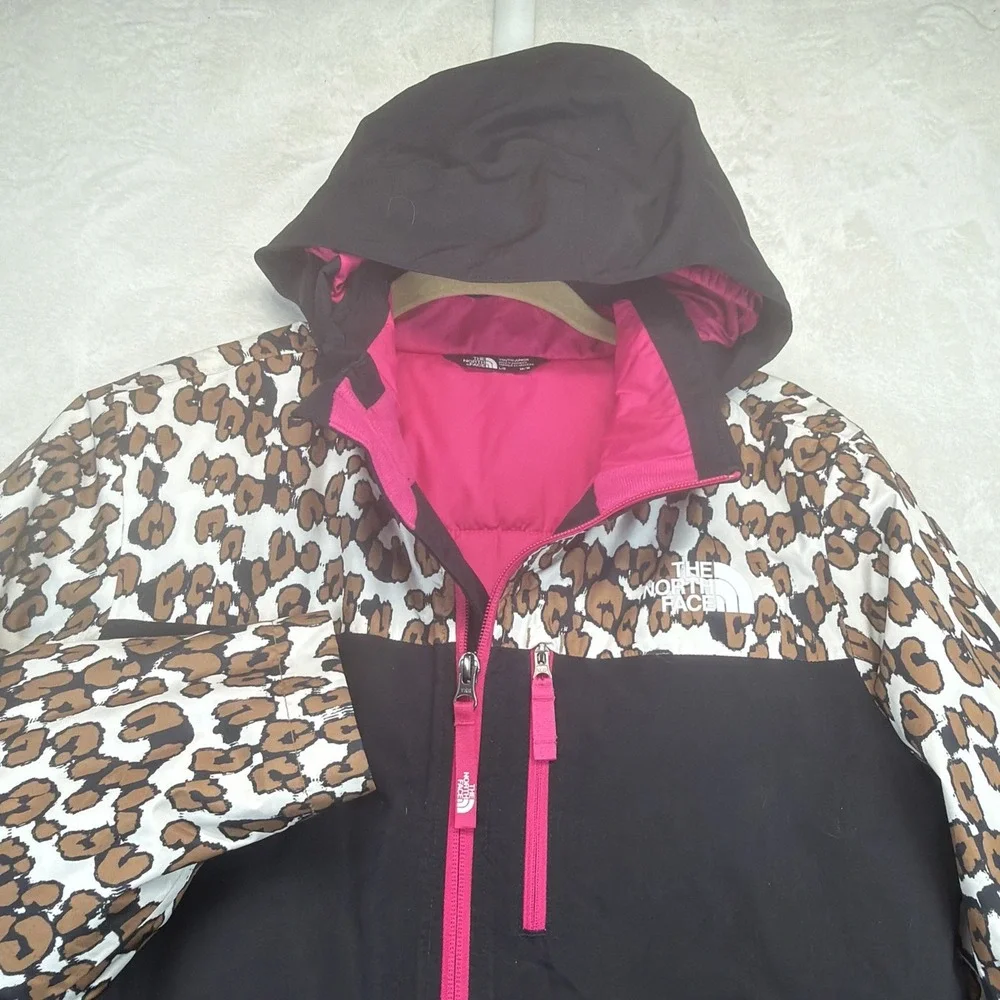The North Face Girls Snowquest Plus Ski Jacket L 14/16 Leopard DryVent Insulated